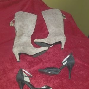 Suede boots and sandals